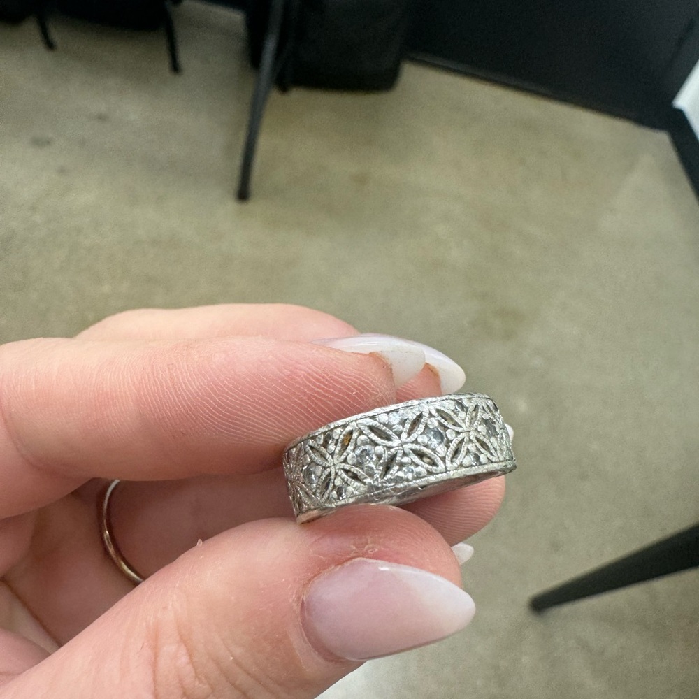 Tacori Sterling Diamonique Epiphany Harlequin Eternity Size 8 Band 7.6g